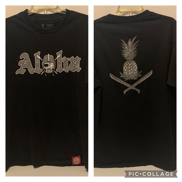 Tee Men’s Aloha Pineapple T-Shirt Size Large Black - Picture 1 of 16